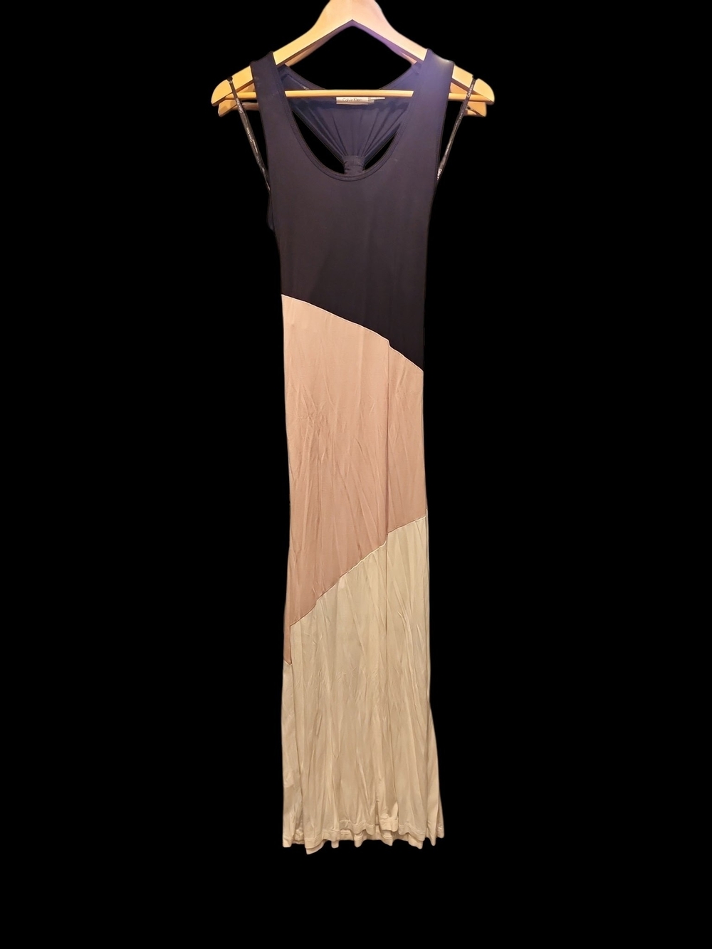 Calvin Klein Sleeveless Colorblock Maxi Dress - Black, Blush, Cream